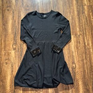 Jason Wu JW  Lack Sequin Cuffs Fit And Flare Dress Large